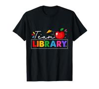 Biblioteca del Team Ritorno a Scuola Amante dei Libri Insegnante Studente Maglietta