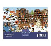 Biblioteca della città Puzzle in Legno Impermeabile DIY Puzzles Da 1000 Pezzi Regali Per Adulti Impossibili Giochi Educativi