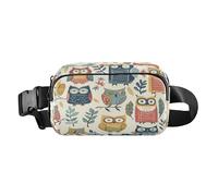Biblioteca Gufi Cartone Animato Carino Running Belt Bag Marsupio per Donne Uomini Piccolo con Cinghia Regolabile per Ciclismo Escursionismo Palestra bolsas de cintura para mujer