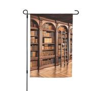 Biblioteca Libreria Bandiera da giardino 30,5 x 45,7 cm Primavera Estate Autunno Inverno Bandiere Stagionali Bifacciale Bandiere Festività Banner Outdoor Indoor Yard Bandiera per Decorazioni per la