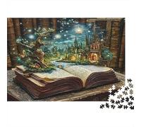 Biblioteca Magica Puzzle 1000 Pezzi Carta per Adulti Foresta Fiabesca Gioco di Puzzle 1000 Pezzi Relax Famiglia 70x50cm/1000pcs