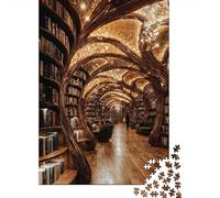 Biblioteca Magica Scaffali ad Arco Puzzle 1000 Pezzi Carta per Adulti Atmosfera Notturna Puzzle per Famiglia Relax Decorazione Casa 52x38cm/1000pcs