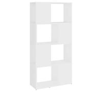 Biblioteca Separatore Di Camere Bianco Legno Ingegneria 4 Scomparti | Scaffale bianco, divisorio divisorio, organizer per libri DVD, dispositivi multimediali, design classico