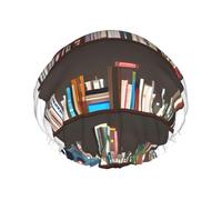 Biblioteca Stampa Libreria Doppio Strato Impermeabile Cuffia Doccia Donne Uomini Riutilizzabili Bagno Capelli Caps Fascia Elastica