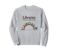 Biblioteche: Rendere Possibile Google - Umorismo della Conoscenza Felpa, Unisex per Adulti, Grigio Melange, XL