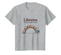 Biblioteche: Rendere Possibile Google - Umorismo della Conoscenza Maglietta, Bambini, Grigio Melange, 4 Anni
