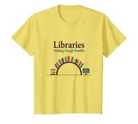 Biblioteche: Rendere Possibile Google - Umorismo della Conoscenza Maglietta, Bambini, Limone, 8 Anni