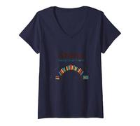Biblioteche: Rendere Possibile Google - Umorismo della Conoscenza Maglietta con Collo a V, Donna, Navy, S