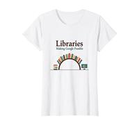 Biblioteche: Rendere Possibile Google - Umorismo della Conoscenza Maglietta, Donna, Bianco, XL