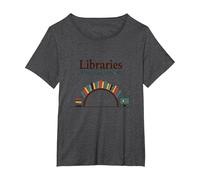 Biblioteche: Rendere Possibile Google - Umorismo della Conoscenza Maglietta, Donna Plus-Size, Grigio Scuro, 6X