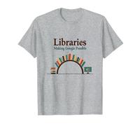 Biblioteche: Rendere Possibile Google - Umorismo della Conoscenza Maglietta, Uomo, Grigio Melange, L