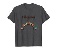 Biblioteche: Rendere Possibile Google - Umorismo della Conoscenza Maglietta, Uomo, Grigio Scuro, L
