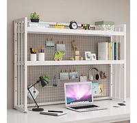 Bibliothèque De Bureau Étagère De Bureau Réglable Support De Rangement Autoportant Multifonctionnel En Bois Et Metal, pour Bureau/Dortoir/Décoration De La Maison, Présentoir De Cuisine, É