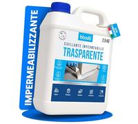 BIBODU® Sigillante Impermeabile Trasparente 2.5 KG | Impermeabilizzante Trasparente | Perfetto come Impermeabilizzante Terrazzi, Tetti, Esterni, Interni, Cucine