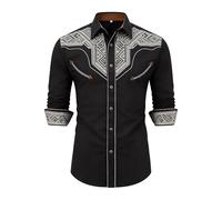 BIBOKAOKE Camicia western da ragazzo, a maniche lunghe, con stampa 3D, stile cowboy, per bambini, casual, per il tempo libero, look western, con bottoni, per feste e carnevale