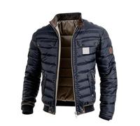 BIBOKAOKE Giacca da uomo vintage, trapuntata, patchwork, foderata, antivento, per autunno e inverno, per attività all'aria aperta, per il tempo libero, per campeggio, avventura, vita quotidiana, Stil