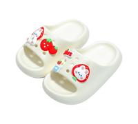 BIBOKAOKE Pantofole comode per bambini, leggere, estive, alla moda, eleganti, per il tempo libero, antiscivolo, suola morbida, per spiaggia e giardino, Stile Q04 bianco, 28 EU