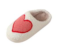 BIBOKAOKE Pantofole da donna per San Valentino, con punta chiusa, foderate in pile, antiscivolo, con suola morbida, Stile E02 Rosso, 43 EU