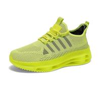 BIBOKAOKE Scarpe da corsa da uomo in materiale mesh - scarpe sportive traspiranti con lacci | comode scarpe da ginnastica leggere per lo sport quotidiano e il tempo libero, Stile F03 Verde, 37.5 EU
