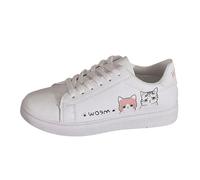 BIBOKAOKE Scarpe per il tempo libero da donna, casual, traspiranti, basse, con punta rotonda, fondo morbido, con lacci, leggere, ammortizzanti, per attività all'aria aperta, Colore: rosa., 38 EU