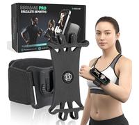 BIBRABY Super braccialetto mobile in esecuzione | Supporto universale per cellulare regolabile a braccio e polso | Accessori antiscivolo | Corsa Camminare Palestra | Phones fino a 7'' (nero)