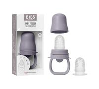 BIBS Baby Feeder con 2 tettarelle in silicone, compatibile con il vassoio del congelatore, facile da impugnare, senza BPA - ideale per la dentizione e l'autoalimentazione, 4+ mesi - Fossil grey