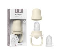 BIBS Baby Feeder con 2 tettarelle in silicone, compatibile con il vassoio del congelatore, facile da impugnare, senza BPA - ideale per la dentizione e l'autoalimentazione, 4+ mesi - Ivory
