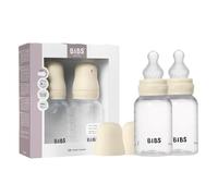 Biberon Baby BIBS 150 ml - Tettarella in silicone - Confezione da 2 - Anti-coliche, senza BPA, tettarella tonda, flusso lento, leggero e facile da pulire, per neonati 0+ anni - Ivory