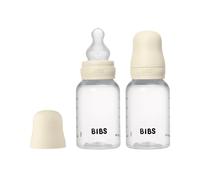 Biberon Baby BIBS 150 ml - Tettarella in silicone - Confezione da 2 - Anti-coliche, senza BPA, tettarella tonda, flusso lento, leggero e facile da pulire, per neonati 0+ anni - Ivory