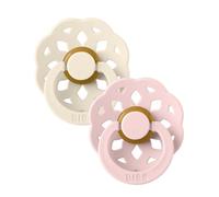 Bibs - Ciuccio Boheme Rotondo Lattice Avorio/Rosa 6+ m Taglia 2 Confezione 2 Pezzi