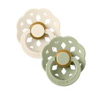 Bibs - Ciuccio Boheme Rotondo Lattice Avorio/Salvia 0-6 m Taglia 1 Confezione 2 Pezzi