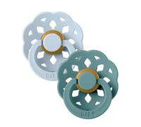 Bibs - Ciuccio Boheme Rotondo Lattice Baby Blu/Mare dell'Isola 6+ m Taglia 2 Confezione 2 Pezzi