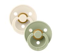 "Bibs - Ciuccio Colour Rotondo Lattice Avorio/Salvia 0-6 m Taglia 1 Confezione 2 Pezzi"