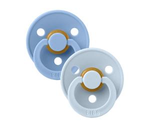 Bibs - Ciuccio Colour Rotondo Lattice Celeste/Nuvola 0-6 m Taglia 1 Confezione 2 Pezzi