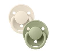 Bibs - Ciuccio De Lux Rotondo Silicone Avorio/Salvia 0-36 m Taglia Unica Confezione 2 Pezzi