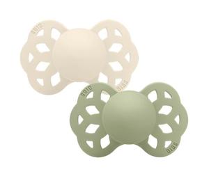 Bibs - Ciuccio Infinity Anatomico Silicone Avorio/Salvia 6+ m Taglia 2 Confezione 2 Pezzi