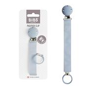 BIBS Clip Ciuccio Ribbon, Compatibile con tutti i ciucci BIBS, Dusty Blue | Portaciuccio | Compatibile con tutti i ciucci BIBS | Fissaggio sicuro con una mano | Evita la caduta del ciuccio