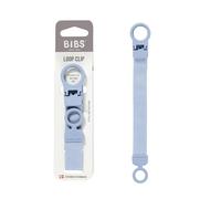 BIBS Clip Porta Ciuccio Loop, adatta a tutti i ciucci BIBS, Dusty Blue | Portaciuccio | Compatibile con tutti i ciucci BIBS | Fissaggio sicuro con una mano | Evita la caduta del ciuccio
