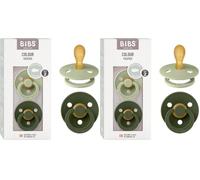 BIBS Colour Ciuccio, 6-18 mesi, confezione da 4, Sage/Hunter Green
