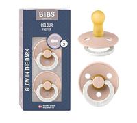 BIBS Colour Ciuccio confezione da 2 pezzi. Privo di BPA. Fluorescente, Blush Glow Taglia 2 (Confezione da 2)