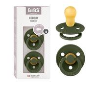 BIBS Colour Ciuccio confezione da 2 pezzi. Privo di BPA, Hunter Green Taglia 3 (Confezione da 2)