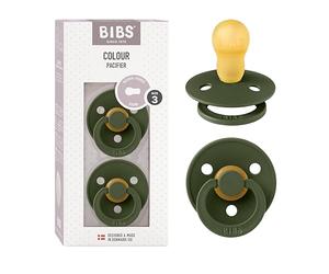 BIBS Colour Ciuccio confezione da 2 pezzi. Privo di BPA, Hunter Green Taglia 3 (Confezione da 2)