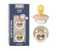 BIBS Colour Natural Rubber Size 3: 18+ months ciuccio Blush Night / Vanilla Night 2 pz