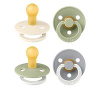 BIBS Colour GLOW Ciuccio, 0-6 mesi, confezione da 4, Sage Mix