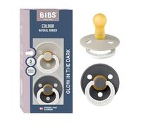 BIBS Colour GLOW Ciuccio, 6-18 mesi, confezione da 2, Sand/Iron