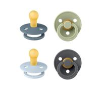 BIBS Colour, Set di 4 ciucci, succhietto senza BPA