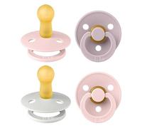 BIBS Colour, Set di 4 ciucci, succhietto senza BPA, Tettarella tonda. Lattice di gomma naturale, Prodotto in Danimarca/UE. 6-18 mesi (set da 4), Haze Mix