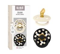 BIBS Colour Studio Polka Dots Ciuccio, 0-6 mesi, Ivory/Black