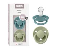 BIBS De Lux Ciuccio con Tettarella in Silicone - Confezione da 2 pezzi, Privo di BPA, Misura unica (0-36 mesi), Island Sea/Sage