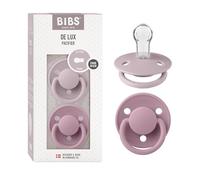 BIBS De Lux Ciuccio confezione da 2 pezzi. Privo di BPA, Tettarella tonda. Silicone, Misura unica, Dusky Lilac/Heather